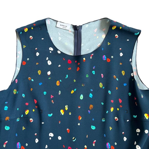 Akris Punto Novelty Abstract Print Asymmetric Peplum Blouse - Picture 2 of 7